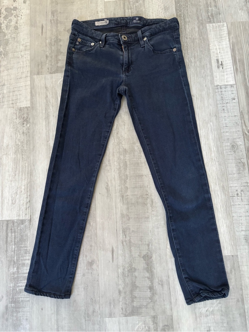 Ag Adriano Goldschmied Dark Navy Super Skinny Ankle Jeans